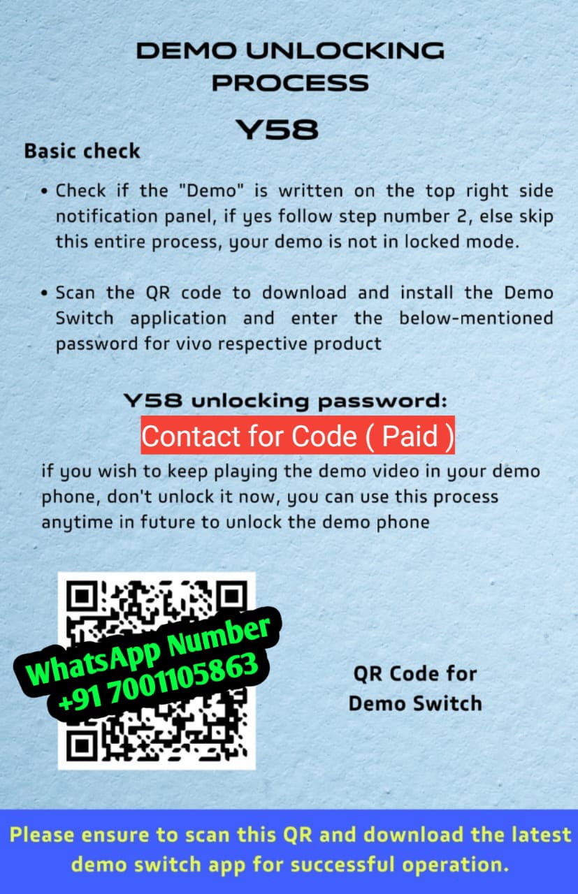 Vivo Y58 Demo Unlock Code